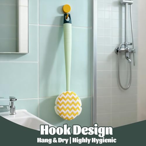 Translation missing: en.Brush - Bath brush - Shower brush - Scrub brush - Dry brush - Body brush - Long-handled brush - Sponge brush - Bath sponge - Scrubbing brush - Back scrub brush - Double-sided bath brush - Green - 1 piece