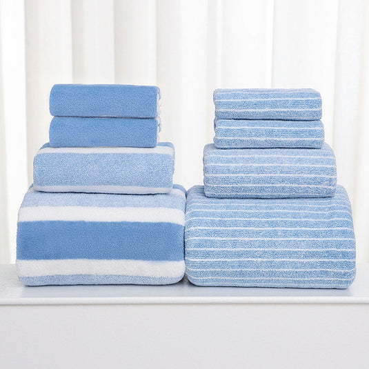 Translation missing: en.Clearance 8 Pack Plush Absorbent 100% Cotton Bath Towel Set, 2 Bath Towels 4 Hand Towels 2 Washcloths, Luxury 8 Piece Towel Set for Bathroom SPA Gym, Family Bath Towel Set Blue