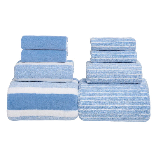 Translation missing: en.Clearance 8 Pack Plush Absorbent 100% Cotton Bath Towel Set, 2 Bath Towels 4 Hand Towels 2 Washcloths, Luxury 8 Piece Towel Set for Bathroom SPA Gym, Family Bath Towel Set Blue