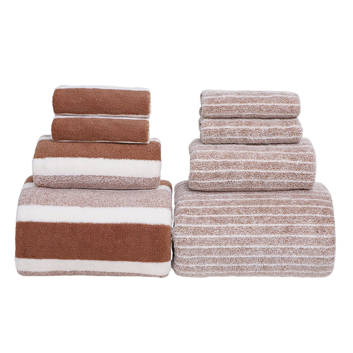 Translation missing: en.Clearance 8 Pack Plush Absorbent 100% Cotton Bath Towel Set, 2 Bath Towels 4 Hand Towels 2 Washcloths, Luxury 8 Piece Towel Set for Bathroom SPA Gym, Family Bath Towel Set Coffee