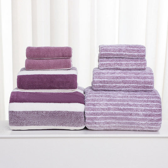 Translation missing: en.Clearance 8 Pack Plush Absorbent 100% Cotton Bath Towel Set, 2 Bath Towels 4 Hand Towels 2 Washcloths, Luxury 8 Piece Towel Set for Bathroom SPA Gym, Family Bath Towel Set Purple