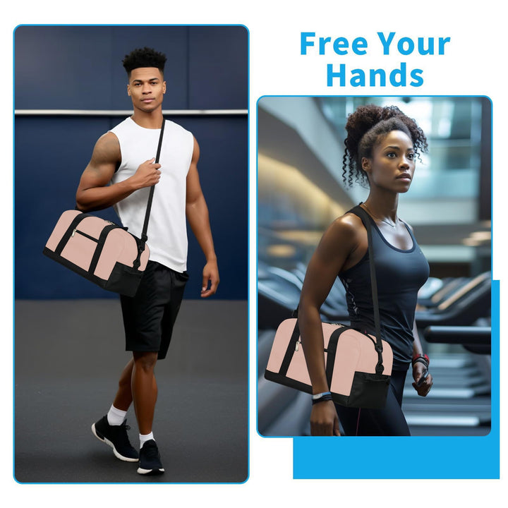 Translation missing: en.14 Inch Carry on Bag, Small Travel Gym Bag, Small Duffle Bag, Duffel Bag Gym Weekender Overnight Bag with Wet Pocket, Airlines Approved Foldable Carry on Bag, for Women and Men Pink