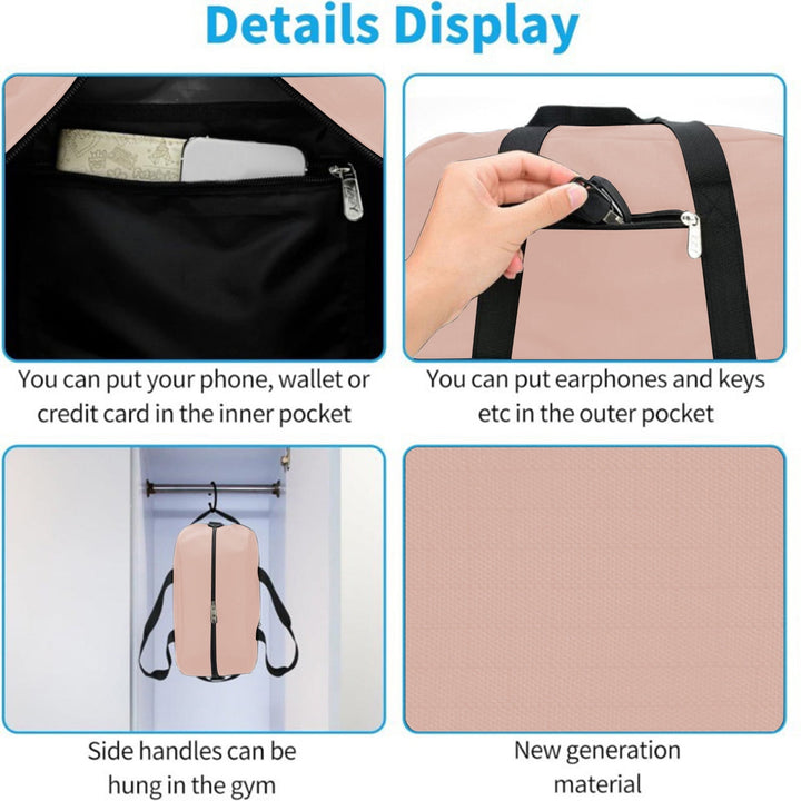 Translation missing: en.14 Inch Carry on Bag, Small Travel Gym Bag, Small Duffle Bag, Duffel Bag Gym Weekender Overnight Bag with Wet Pocket, Airlines Approved Foldable Carry on Bag, for Women and Men Pink
