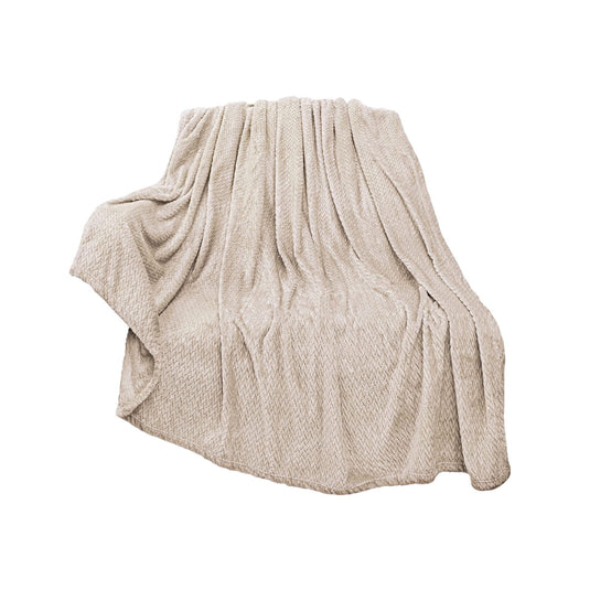Translation missing: en.Christmas Solid Color Blanket, 59x39" Soft Warm Throw Blanket, Light-weight Plush Throw Blanket for Bed Sofa Camping Airplane Holiday Beige