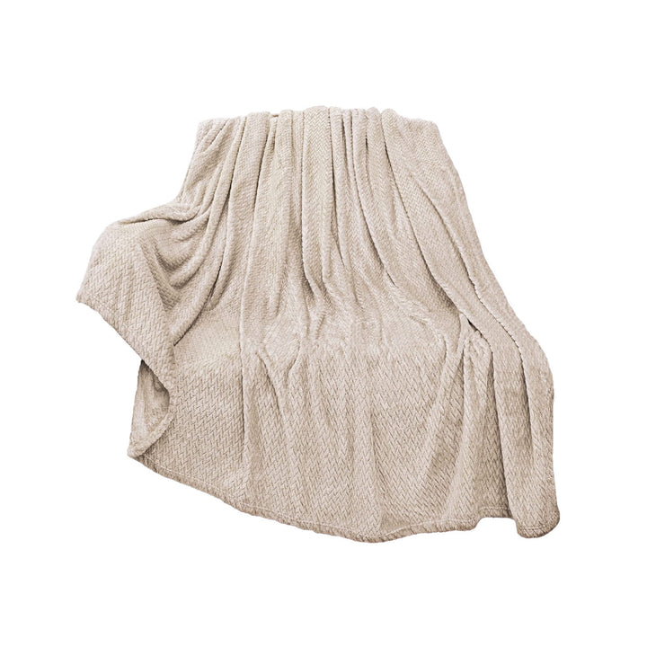 Translation missing: en.Christmas Solid Color Blanket, 59x39" Soft Warm Throw Blanket, Light-weight Plush Throw Blanket for Bed Sofa Camping Airplane Holiday Beige