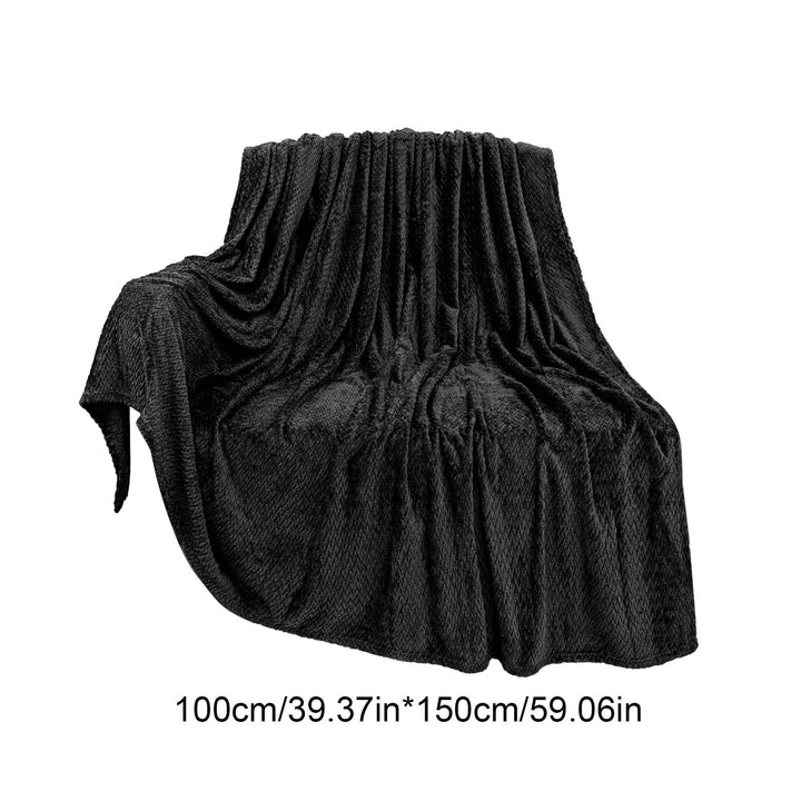 Translation missing: en.Christmas Solid Color Blanket, 59x39" Soft Warm Throw Blanket, Light-weight Plush Throw Blanket for Bed Sofa Camping Airplane Holiday Black