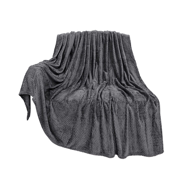 Translation missing: en.Christmas Solid Color Blanket, 59x39" Soft Warm Throw Blanket, Light-weight Plush Throw Blanket for Bed Sofa Camping Airplane Holiday Gray