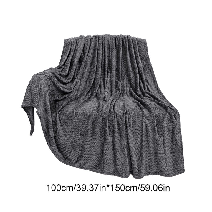 Translation missing: en.Christmas Solid Color Blanket, 59x39" Soft Warm Throw Blanket, Light-weight Plush Throw Blanket for Bed Sofa Camping Airplane Holiday Gray