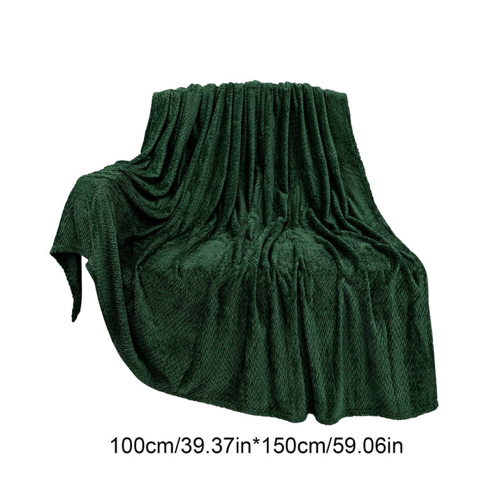 Translation missing: en.Christmas Solid Color Blanket, 59x39" Soft Warm Throw Blanket, Light-weight Plush Throw Blanket for Bed Sofa Camping Airplane Holiday Green