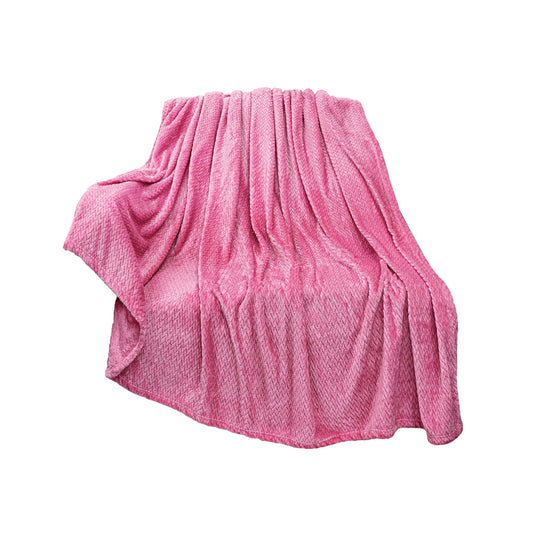 Translation missing: en.Christmas Solid Color Blanket, 59x39" Soft Warm Throw Blanket, Light-weight Plush Throw Blanket for Bed Sofa Camping Airplane Holiday Pink