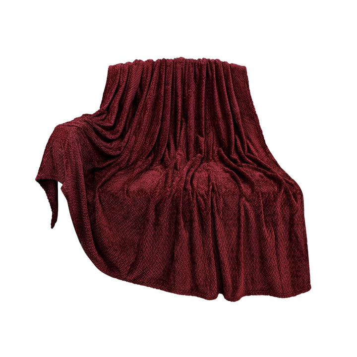 Translation missing: en.Christmas Solid Color Blanket, 59x39" Soft Warm Throw Blanket, Light-weight Plush Throw Blanket for Bed Sofa Camping Airplane Holiday Wine
