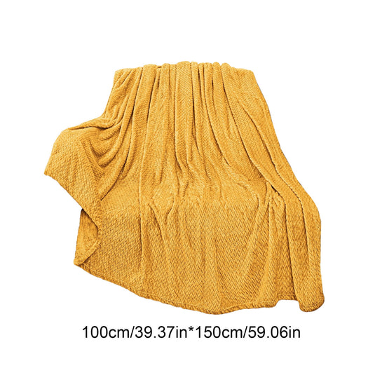 Translation missing: en.Christmas Solid Color Blanket, 59x39" Soft Warm Throw Blanket, Light-weight Plush Throw Blanket for Bed Sofa Camping Airplane Holiday Yellow