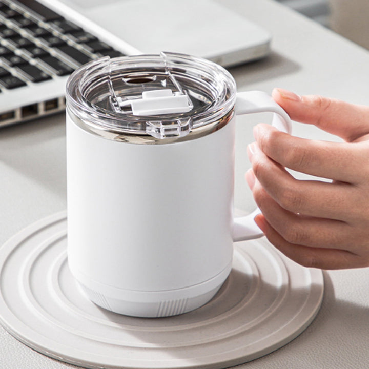 Translation missing: en.Insulated Stainless Steel Coffee Mug with Leakproof Lid, Double Wall Vacuum Travel Coffee Cup with Handle, Reusable Metal Cups Tumbler, Camping Mugs Keep Hot/Cold, Gifts White