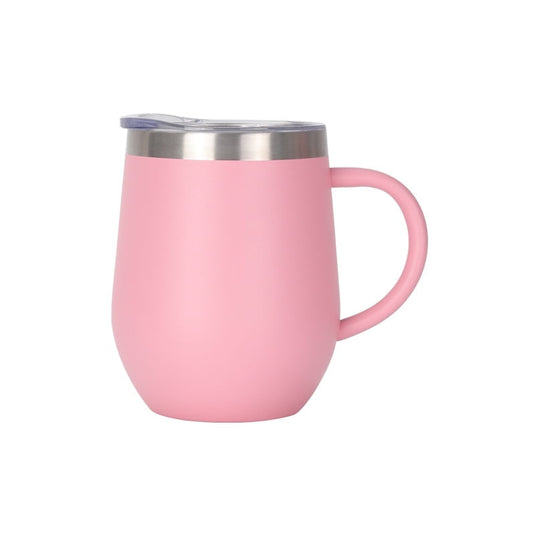 Translation missing: en.12oz Insulated Coffee Mug with Handle Stainless Steel Insulated Coffee Mug Double Wall Vacuum Travel Mug Tumbler Cup with Sliding Lid Travel Coffee Cup Thermal Cup Pink
