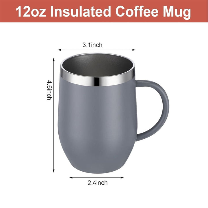 Translation missing: en.12oz Insulated Coffee Mug with Handle Stainless Steel Insulated Coffee Mug Double Wall Vacuum Travel Mug Tumbler Cup with Sliding Lid Travel Coffee Cup Thermal Cup Pink