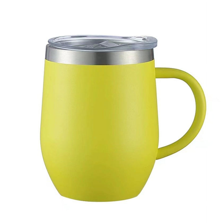 Translation missing: en.12oz Insulated Coffee Mug with Handle Stainless Steel Insulated Coffee Mug Double Wall Vacuum Travel Mug Tumbler Cup with Sliding Lid Travel Coffee Cup Thermal Cup Yellow