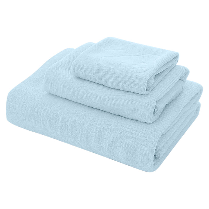 Translation missing: en.AYktou Bath Towels 3 Pack Cotton Bathroom Set,Contains a Bath Towels 28*56",a Hand Towels 12*12",a Face Towels 12*28",Soft Compact &amp; Lightweight,for Gym Camp Beach and Daily Use Blue