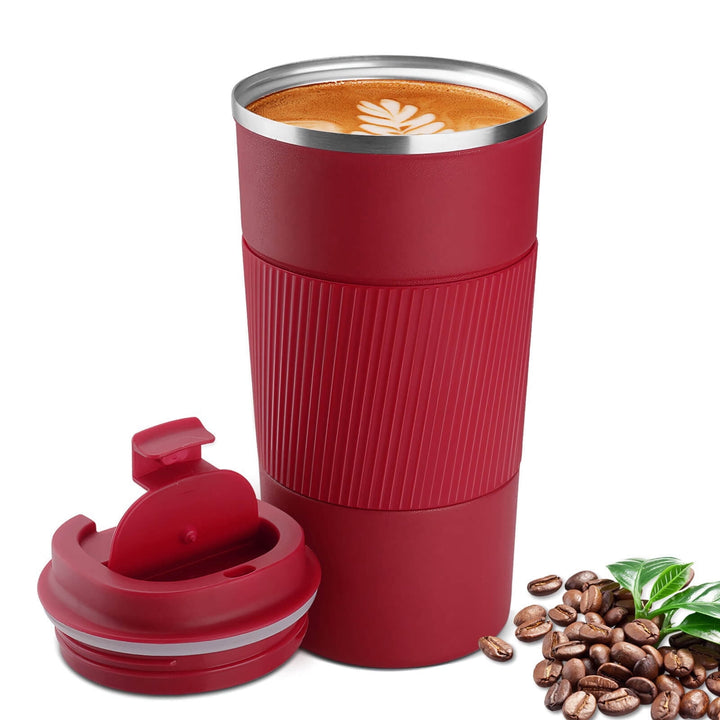 Translation missing: en.Chmadoxn Car Coffee Cup 510ml Travel Mug Stainless Steel Thermal Insulated Coffee Cup - Vacuum Insulation Water Bottle for Hot and Cold Water Coffee and Tea Black Mug Cafeteria Coffee Cup with Lid 3.46×6.69 in Black