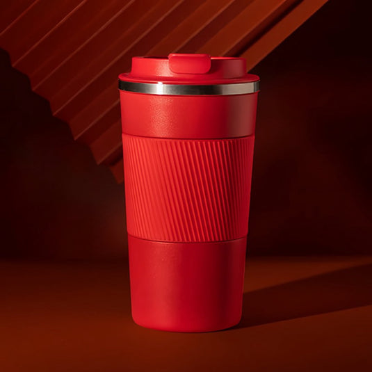 Translation missing: en.Chmadoxn Car Coffee Cup 510ml Travel Mug Stainless Steel Thermal Insulated Coffee Cup - Vacuum Insulation Water Bottle for Hot and Cold Water Coffee and Tea Black Mug Cafeteria Coffee Cup with Lid 3.46×6.69 in Red