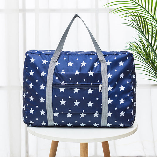 Translation missing: en.Kdkad Foldable Travel Duffel Bag, Tote Carry On Luggage Sport Duffle Weekend Overnight for Women and Girls, Gym Bag Waterproof Foldable Duffel Bag 19.1×5.8×9.8 in Dark Blue