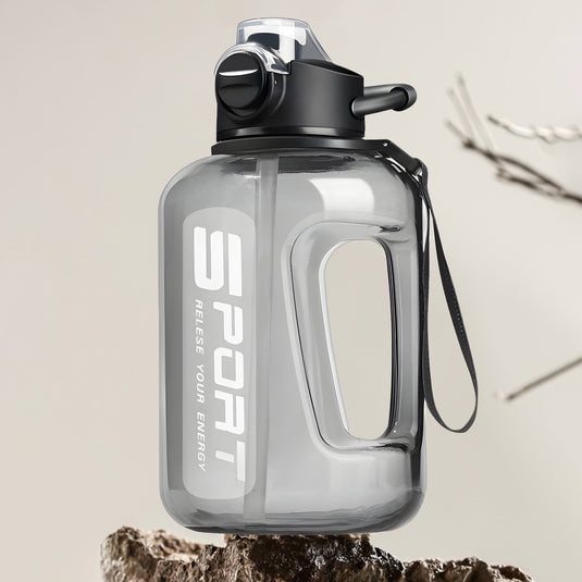 Translation missing: en.AYktou 58oz Water Bottle for All Day Hydration Big Water Bottle with Straw Measures Daily Gym Water Bottle with Handle Leakproof Sports Water Bottle for Gym Camping Outdoor(Black） Black-58oz
