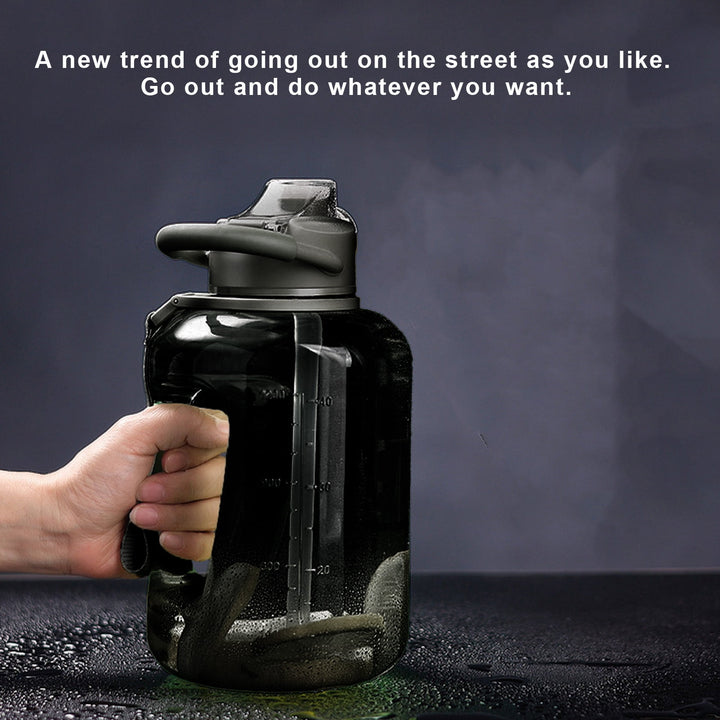 Translation missing: en.AYktou 58oz Water Bottle for All Day Hydration Big Water Bottle with Straw Measures Daily Gym Water Bottle with Handle Leakproof Sports Water Bottle for Gym Camping Outdoor(Black） Black-58oz
