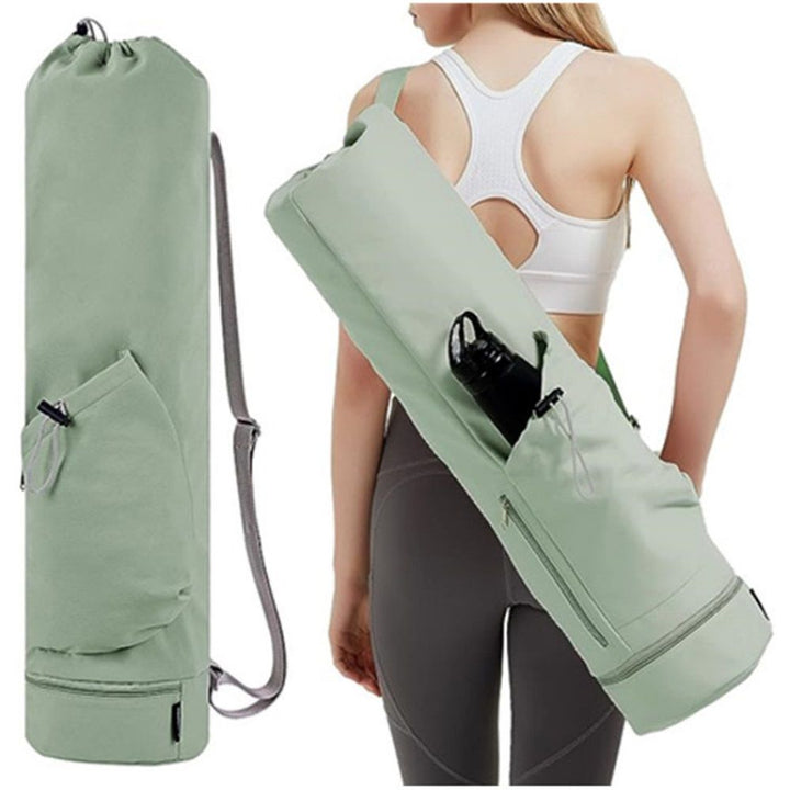 Translation missing: en.Yoga Mat Bag with Water Bottle Pocket and Bottom Wet Pocket, Exercise Yoga Mat Carrier Multi-Functional Storage Bag,（green）