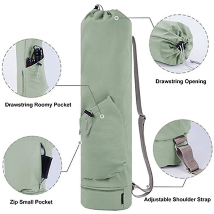 Translation missing: en.Yoga Mat Bag with Water Bottle Pocket and Bottom Wet Pocket, Exercise Yoga Mat Carrier Multi-Functional Storage Bag,（green）