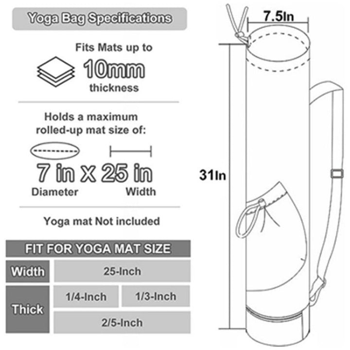 Translation missing: en.Yoga Mat Bag with Water Bottle Pocket and Bottom Wet Pocket, Exercise Yoga Mat Carrier Multi-Functional Storage Bag,（green）