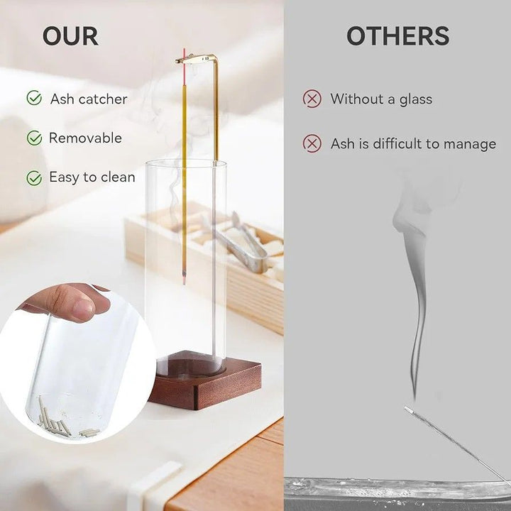 Translation missing: en.2 Pack Incense Holder for Sticks, Insence-Stick Holder Ash Catcher with Removable Glass [Anti-Ash Flying], Mess-Free Incense Burner, Perfect for Meditation Yoga Relaxation, Home Decor