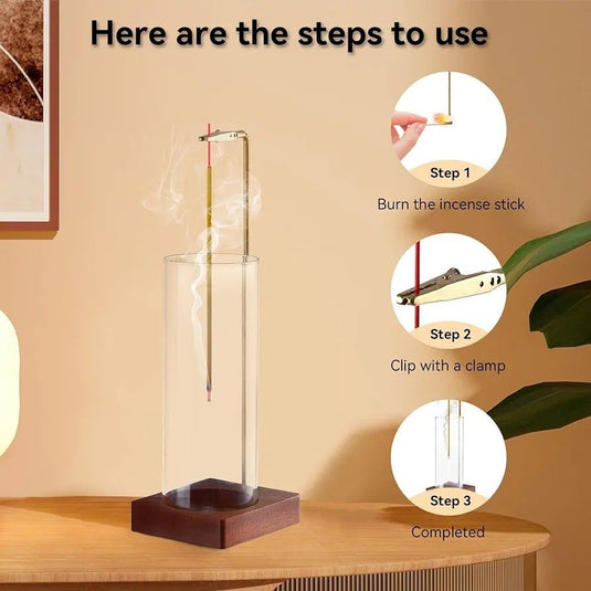 Translation missing: en.2 Pack Incense Holder for Sticks, Insence-Stick Holder Ash Catcher with Removable Glass [Anti-Ash Flying], Mess-Free Incense Burner, Perfect for Meditation Yoga Relaxation, Home Decor