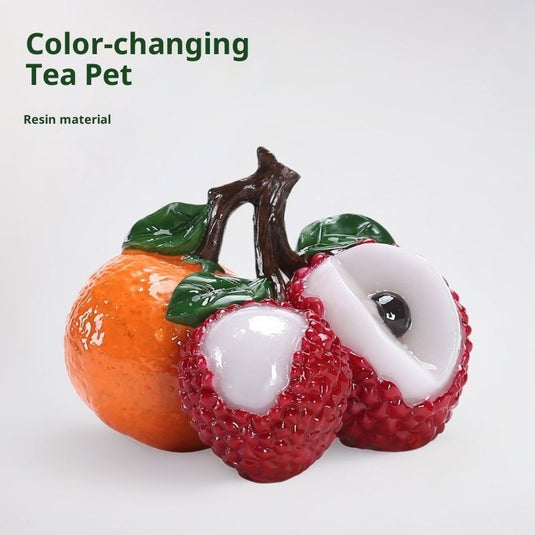 Translation missing: en.Tea Pet lychee Figurine, Color Changing Teapet for Desk Decoration, Cute Kungfu Tea Ornament Accessories with Feng Shui Good Luck Charm, for Tea Lover Friends