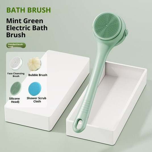 Translation missing: en.Electric Body Brush Back Scrubber for Shower, Auto Spinning Exfoliating Massage Bath Brush Rechargeable, Dual Long Handle, Deep Cleansing, Waterproof, Rotating Body Brushes with 4 Brush Heads