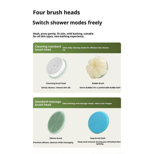 Translation missing: en.Electric Body Brush Back Scrubber for Shower, Auto Spinning Exfoliating Massage Bath Brush Rechargeable, Dual Long Handle, Deep Cleansing, Waterproof, Rotating Body Brushes with 4 Brush Heads