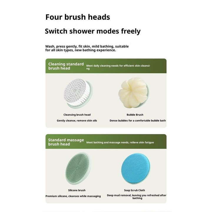 Translation missing: en.Electric Body Brush Back Scrubber for Shower, Auto Spinning Exfoliating Massage Bath Brush Rechargeable, Dual Long Handle, Deep Cleansing, Waterproof, Rotating Body Brushes with 4 Brush Heads