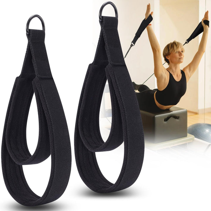 Translation missing: en.2 Pcs Pilates Straps - Double Loop Ring Straps for Reformer, Padded, Home Gym Workout Yoga exercise accessories