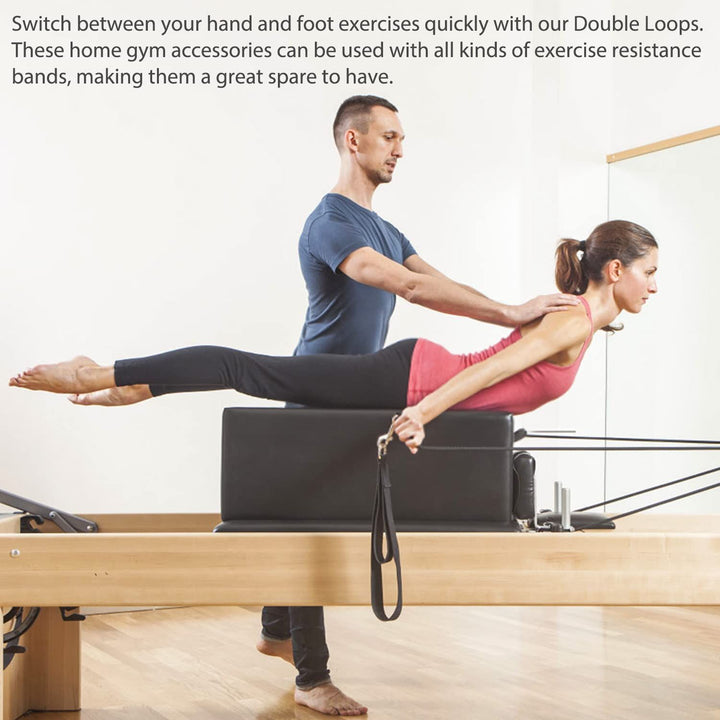Translation missing: en.2 Pcs Pilates Straps - Double Loop Ring Straps for Reformer, Padded, Home Gym Workout Yoga exercise accessories