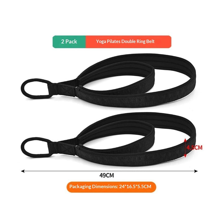 Translation missing: en.2 Pcs Pilates Straps - Double Loop Ring Straps for Reformer, Padded, Home Gym Workout Yoga exercise accessories