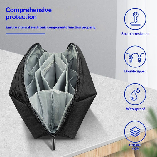 Translation missing: en.Electronics Organizer Pouch, Travel Tech Organizer Bag for Travel Essentials, Cord Organizer Bag as Travel Accessories for Men Women, Portable Charger Organizer, Black
