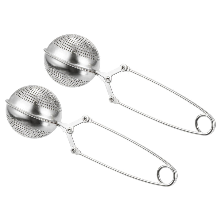 Translation missing: en.2 Pcs Snap Tea Ball Infuser with Handle, Loose Tea Steeper, Stainless Steel Tea Strainer for Brew Loose Leaf Tea, Silver