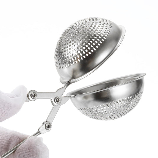 Translation missing: en.2 Pcs Snap Tea Ball Infuser with Handle, Loose Tea Steeper, Stainless Steel Tea Strainer for Brew Loose Leaf Tea, Silver