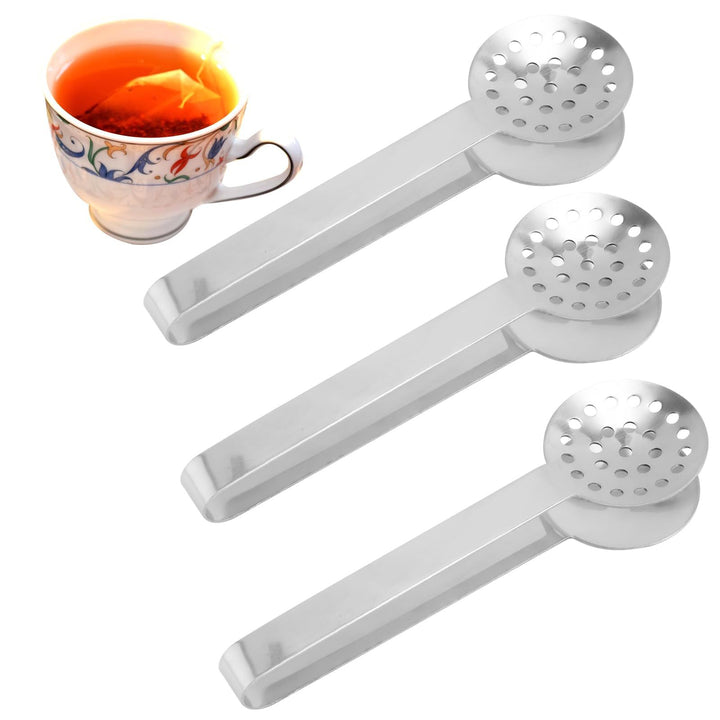 Translation missing: en.6 pcs Tea Bag Squeezer Tongs, Stainless Steel Strainer Spoons Teabag Clips Tool Practical Strainer Tea Accessories (Silver)