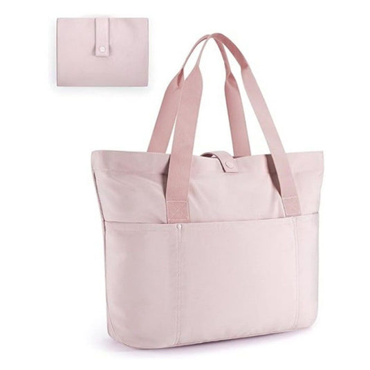 Translation missing: en.Tote Bag for Women, Foldable Tote Bag With Zipper Travel Large Shoulder Bag Handbag for Work (lotus root color)