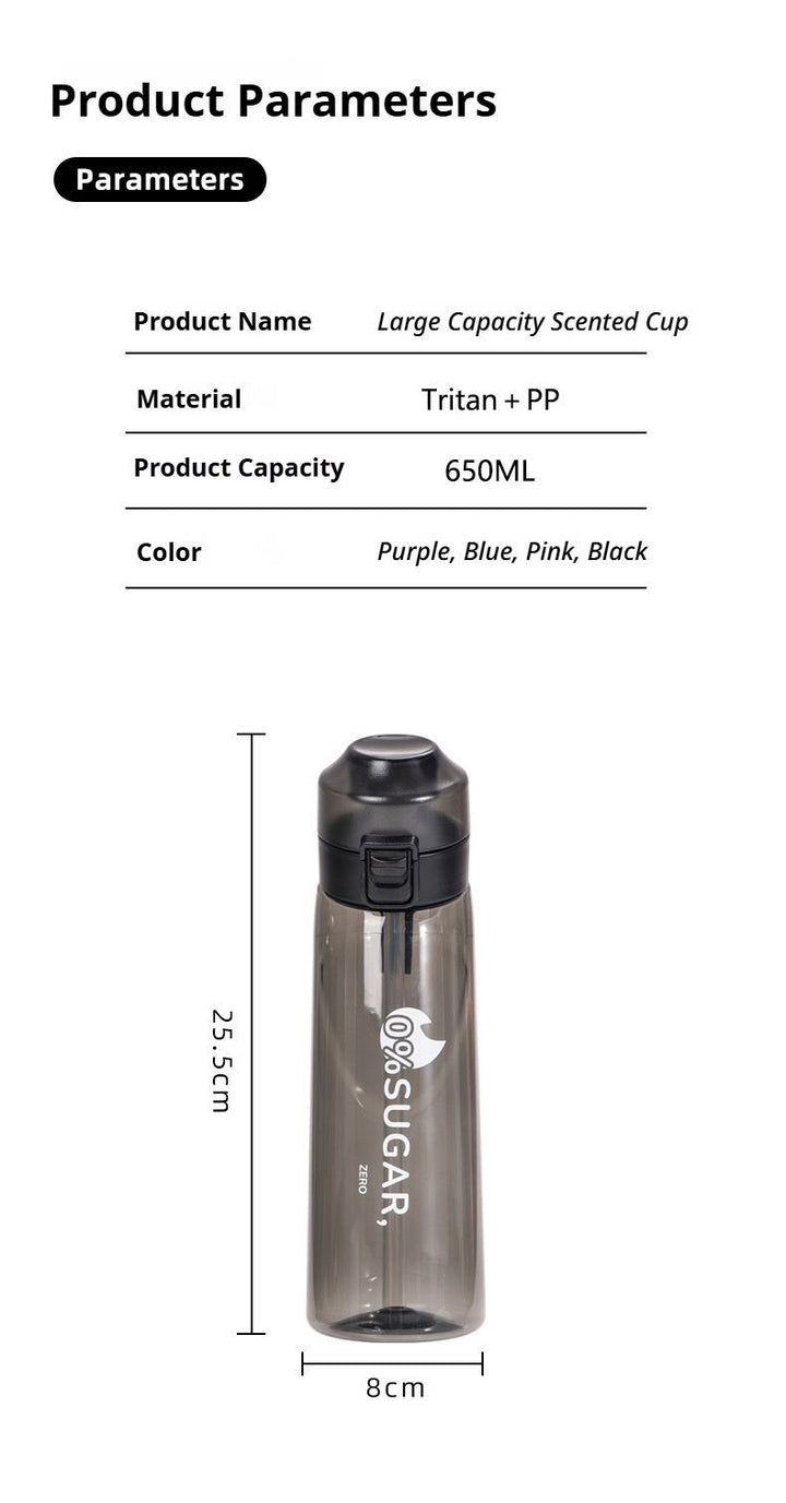 Translation missing: en.0 Sugar 0 Calorie Scented Water Bottle Transparent black