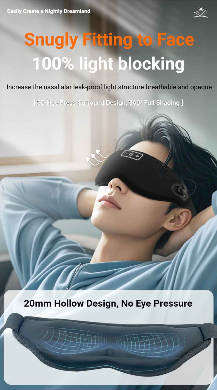 Translation missing: en.3D Bluetooth Sleep Eye Mask Black