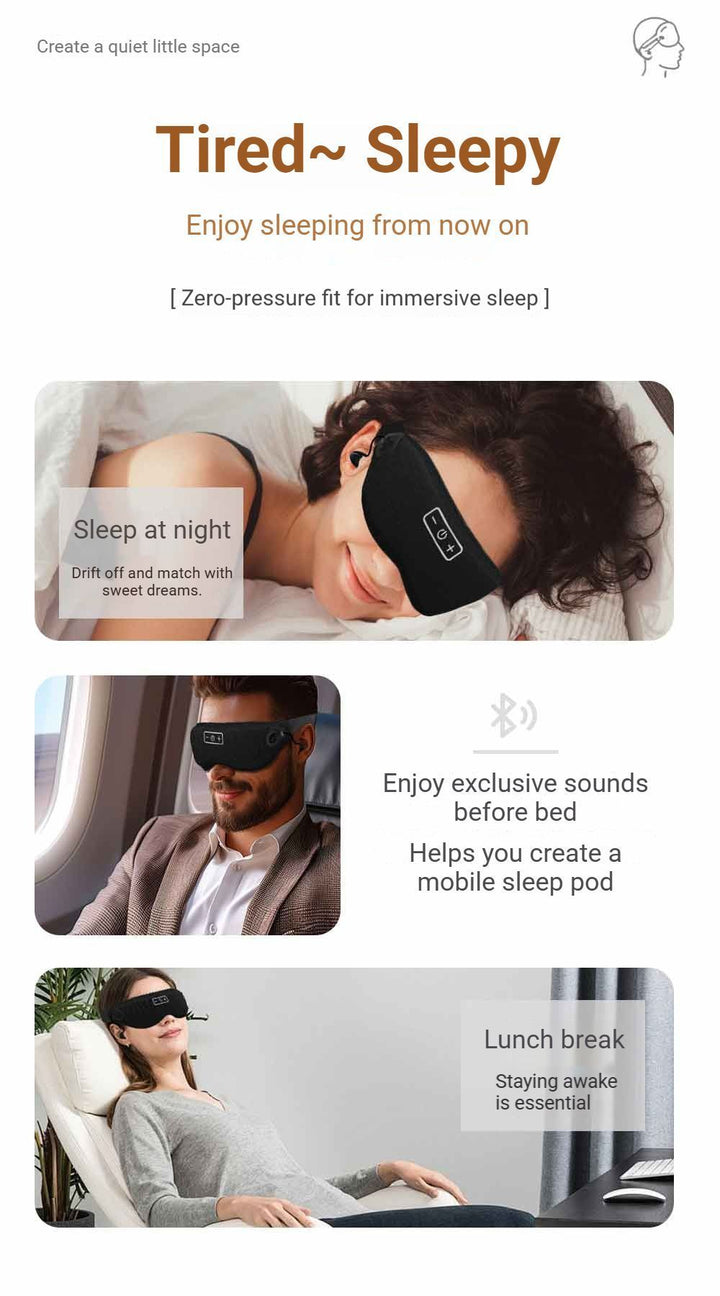 Translation missing: en.3D Bluetooth Sleep Eye Mask Black