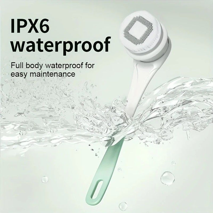 Translation missing: en.Multi-Function Electric Body Brush: 360° Rotation, Auto-Cleaning, 5 Brush Heads, 3-Speed Adjustment, Wet &amp; Dry Use for Home Spa Experience.GREEN