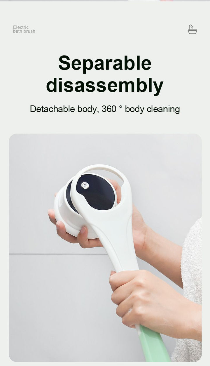 Translation missing: en.Multi-Function Electric Body Brush: 360° Rotation, Auto-Cleaning, 5 Brush Heads, 3-Speed Adjustment, Wet &amp; Dry Use for Home Spa Experience.GREEN