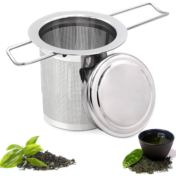 Translation missing: en.Tea filter, stainless steel tea strainer, tea strainer, tea infuser Tea strainer with lock, tea filter with fine holes, foldable handle design Suitable for