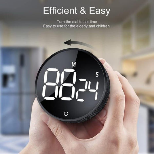Translation missing: en.Timers - Digital timer - Magnetic digital kitchen timer - Kitchen timer - Count up/Count down - egg timer - magnetic kitchen timer - adjustable rotating - adjustable volume - for cooking, baking, kitchen, fitness, yoga, studying, meetings - black
